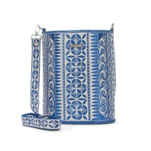 Elegant Blue and White Crossbody Bag